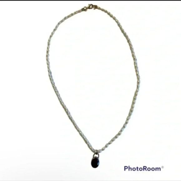 Paul Brackna Pearl And Garnet Sterling Silver Pendant Necklace - Picture 1 of 7